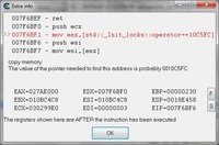 When you click on something...<br />std::_Init_locks... ???!?!?!?