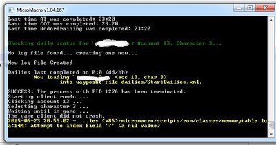 Memory error after loading different character.